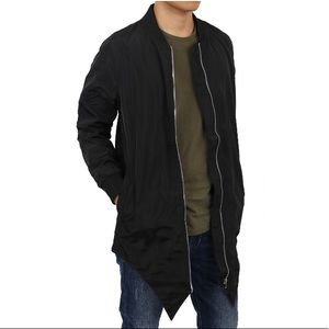 Mens Long Tail Jacket Lightweight Casual Bomber